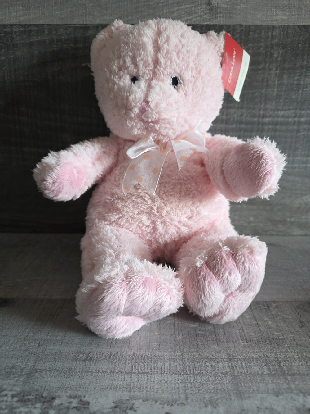 Vintage Nanco Pink Bear Cub Pink Stuffed Plush Diaper Baby 10" New Tags b273
